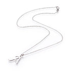 Stainless Steel Set Stud Earring Pendant Necklace Alphabet Letter 17.7" P495