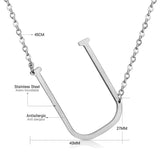 Stainless Steel Women's Unisex 18 Inch Necklace Pendant Letter Lobster Clasp S1