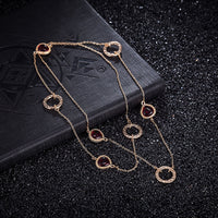 Yellow Gold Plated Necklace Chain AAA Zirconia Red Lobster Clasp B385