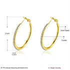 Rose Yellow Gold Silver Zirconia Latch Back Hoop Earrings L113