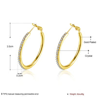 Rose Yellow Gold Silver Zirconia Latch Back Hoop Earrings L113