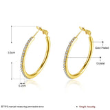Rose Yellow Gold Silver Zirconia Latch Back Hoop Earrings L113