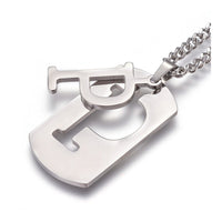 Stainless Steel Initial Pendant Necklace Lobster Chain Alphabet Letter 27" A385