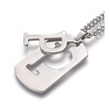 Stainless Steel Initial Pendant Necklace Lobster Chain Alphabet Letter 27" A385