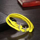 Leather Bracelet Anchor 8 Inches 10MM Hook Clasp L477