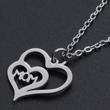 Mother's Day Stainless Steel Pendant Necklace Lobster Heart Mom 15.7" 1.5mm P49