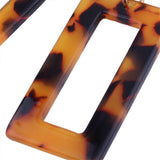 Ear Studs Alloy Cellulose Acetate(Resin) Rectangle Blue 50x20mm Pin 0.7mm  P573