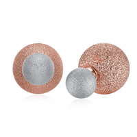 Rose Yellow Gold Platinum Plated Earrings Stud Push Back Clasp L642