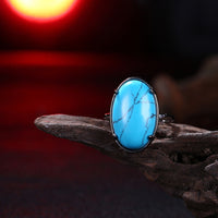 Rse Gold Platinum Plated Halo Ring Womens Kallaite Stone Blue B507