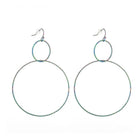 Stainless Steel Dangle Earrings Plastic Ear Nuts Ring Rainbow 75mm 0.6mm Z319