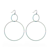 Stainless Steel Dangle Earrings Plastic Ear Nuts Ring Rainbow 75mm 0.6mm Z319