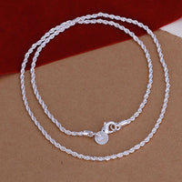 Men's Women's Unisex Sterling Silver Plated Necklace B33