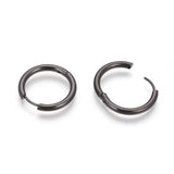 Stainless Steel Hoop Earrings Rose Gold Purple Black Huggie 1" Pin 1mm  P623