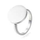 304 Stainless Steel Finger Rings Flat Round Gold Silver Z694