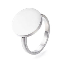 304 Stainless Steel Finger Rings Flat Round Gold Silver Z694