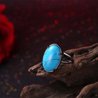 Rse Gold Platinum Plated Halo Ring Womens Kallaite Stone Blue B507