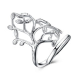 Sterling Silver Plated Ring Women's Tree Of Life Adjustable Size B542