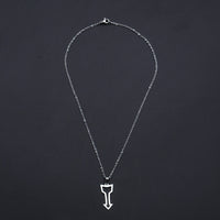 Stainless Steel Pendant Necklace Lobster Arrows Silver 17.7" 1.5mm Z593