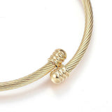 316 Stainless Steel Torque Bangles Heart Flexible Rose Gold Silver 2.2" P281