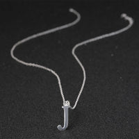 Sterling Silver Plated Necklace Women Pendant Initial Letter Alphabet B375