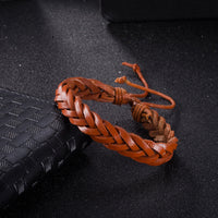 Leather Bracelet Adjustable Size 11MM Lace up L467