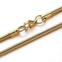 Stainless Steel Snake Bracelet Lobster Gold 7.5" 2.5mm Z196