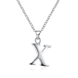 Sterling Silver Plated Necklace Women Pendant Initial Letter Alphabet B375