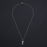 Stainless Steel Pendant Necklace Lobster Clasp Fishbone Silver 15.5" 1.5mm P43