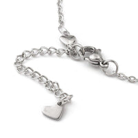 Stainless Steel Cable Anklet Bracelet Heart Links Lobster Silver  8.5" Z26