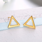 Rose Gold Plated Earrings Triagle Stud Push Back Clasp L514