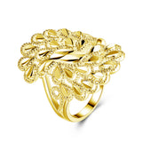 Yellow Gold Plated Ring Fashion Cocktail Flower B481