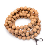 Wrap Style Buddhist Western Cedar Mala Bead Bracelet Necklace SyBrown 34.6" P313