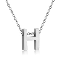 Stainless Steel Women's Unisex 18 Inch Necklace Pendant Letter Lobster Clasp S3