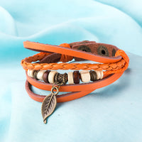 Leather Bracelet Butterfly 8 Inches 15MM Push button  L441