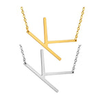 Stainless Steel Women's Unisex 18 Inch Necklace Pendant Letter Lobster Clasp S1