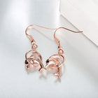 Rose Gold Plated Earrings Drop Dangle  Fish Hook Dolphin .52" L192