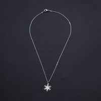 Christmas Stainless Steel Pendant Necklace Lobster Snowflake Silver 16" Z602