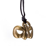 Genuine Leather Necklace Pendant Masquerade Mask Adjustable Slide Clasp B484