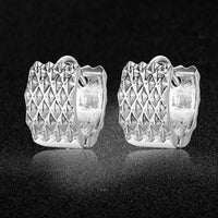 Platinum Gold Hoop Earrings 14x15x8mm  1mm P186