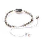 Adjustable Natural Labradorite Braided Bead Bracelets Brass Findings P509