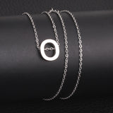 Stainless Steel Women's Unisex 18 Inch Necklace Pendant Letter Lobster Clasp S3