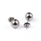 316 Stainless Steel Stud Earrings Hypoallergenic Earrings Silver 18x8mm  Z395