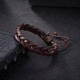 Leather Bracelet Adjustable Size 11MM Lace up L467