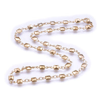 Stainless Steel Necklace Lobster Ion Plating  IP Square Gold 17.7" 45cm Z637