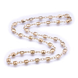 Stainless Steel Necklace Lobster Ion Plating  IP Square Gold 17.7" 45cm Z637