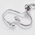 Adjustable Pave Cubic Zirconia Bracelets Bolo Bracelet Slider Gold 8.4"  P502