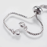 Adjustable Pave Cubic Zirconia Bracelets Bolo Bracelet Slider Gold 8.4"  P502