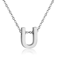 Stainless Steel Women's Unisex 18 Inch Necklace Pendant Letter Lobster Clasp S3