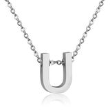 Stainless Steel Women's Unisex 18 Inch Necklace Pendant Letter Lobster Clasp S3