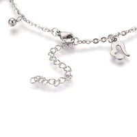 304 Stainless Steel Charm Anklet Bracelet Heart Round Silver Gold 9" 2mm A52